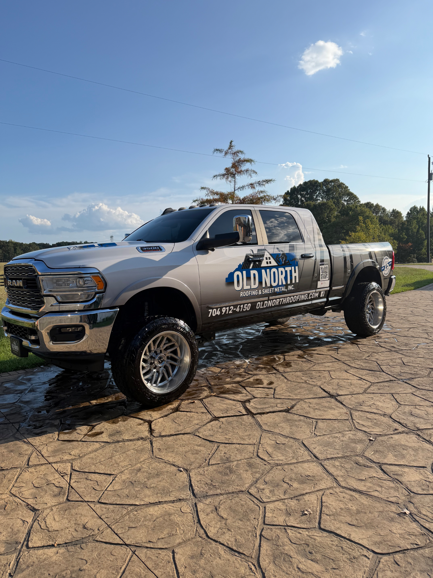 White Ram 2500 truck with a freshly detailed exterior